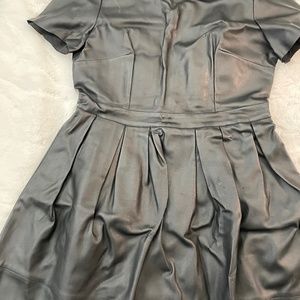 Black leather aline deess